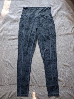 Grey tie-dye utility workout leggins